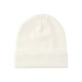 thumbnail image 3 of No Boundaries Women's Flat Knit Winter Beanie, Winter White, 3 of 3