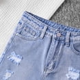 thumbnail image 7 of Girls High Waisted Denim Shorts Pink Bow & Distressed Styles Stretch Casual Bottoms Shorts for Teens Stylish, 7 of 7