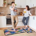 thumbnail image 6 of 2-Piece Kitchen Rugs Set Non-Slip Mats Carpet Floor for Kitchen, Bathroom (19.7"x27.6" & 19.7"x47.2") Colorful Splashes and Brushstrokes, 6 of 7