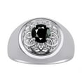 thumbnail image 1 of RYLOS Men's Rings Sterling Silver Designer Gypsy 7MM Round Gemstone &  Sparkling Diamond Ring Onyx October  Size 9, 1 of 5