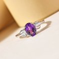 thumbnail image 5 of Amethyst and White Zircon Ring in Platinum Over Sterling Silver Size 10 1.15 ctw Christmas Gifts, 5 of 6
