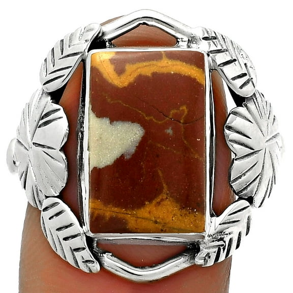 Southwest Design - Noreena Jasper 925 Sterling Silver Ring s.9.5 Jewelry R-1352 SDR176246