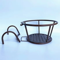 Worgeous 1Pc Removable Flowerpot Wrought Iron Hanging Fence Plant Stand Holder Shelf for Balcony (Bronze)