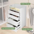 thumbnail image 7 of LAZZO 4 Drawer Dresser with Mirror and Lights, Modern Tall Chest of Drawers, Makeup Organizer Storage Dresser for Bedroom, Entryway, Living Room, Small Space, White, 7 of 7
