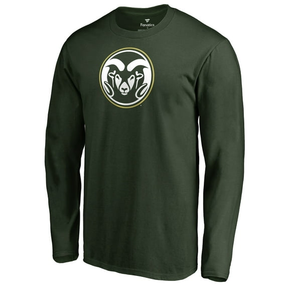 Men's Green Colorado State Rams Primary Team Logo Long Sleeve T-Shirt
