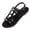 Black, variant on Women's Sandals Ankle Buckle Strap Flat Heels Beach Shoes Ladies Flat Heels Clip-toe Casual Rome Sandals Brown