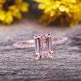 thumbnail image 1 of 1.25 Carat Emerald Cut Natural Morganite Engagement Ring Custom Ring 10K Morganite Rose gold Ring, 1 of 5