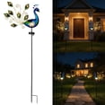 thumbnail image 1 of Solar Peacock Garden Stake Light Metal Peacock Decorative Light With Crackle Glass Body 2 Light Modes Waterproof LED Light For Yard Patio, 1 of 9