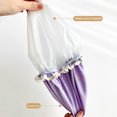 thumbnail image 3 of Airle Femmes Chapeau de Douche Double Couche Épaissi Bande Élastique Imperméable Réutilisable Protection des Cheveux PVC Paillettes Étoiles Modèle Chapeau de Cheveux pour la Maison, 3 of 8