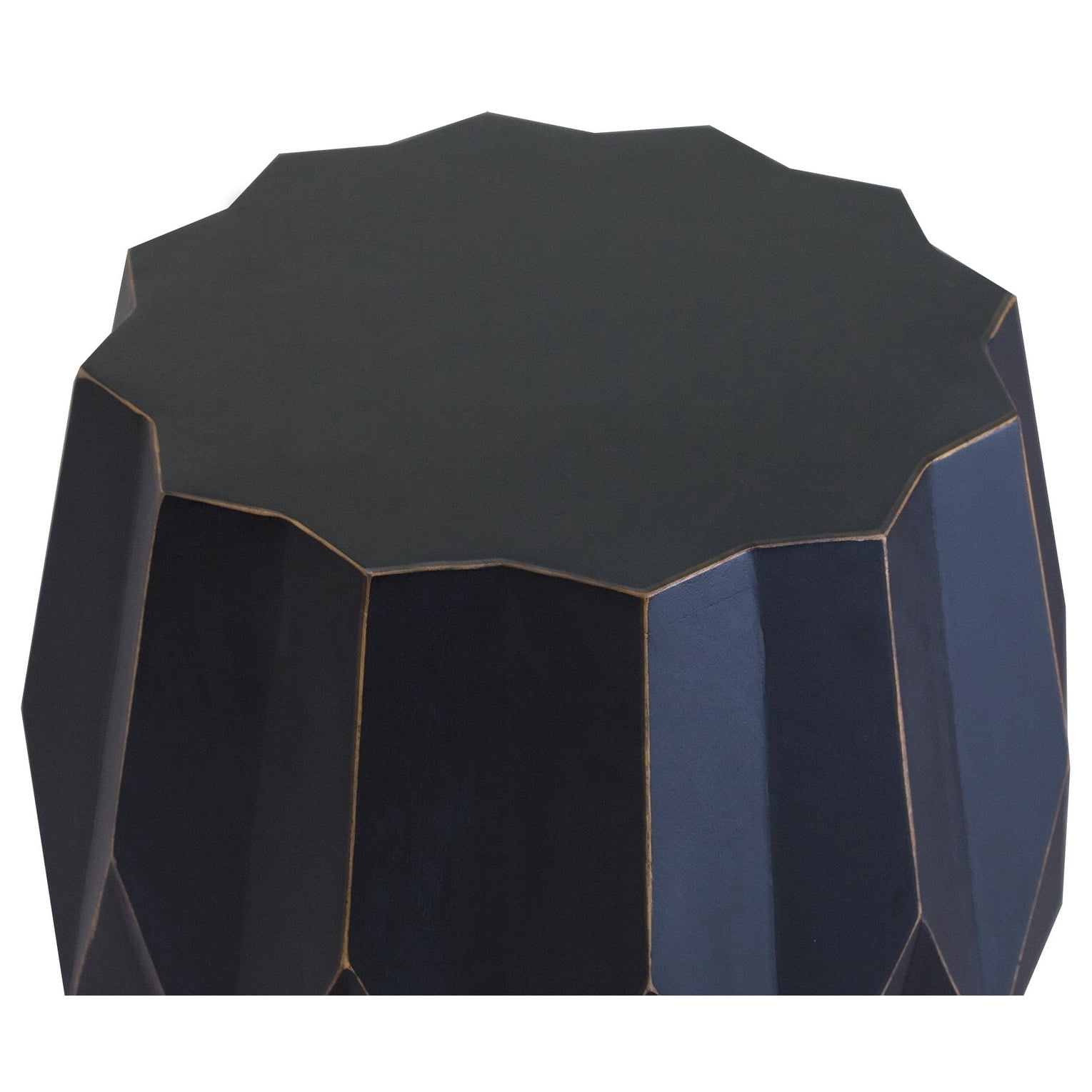 Chantel End Table Black color geometrical solid wood  end table