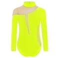 thumbnail image 2 of Kaerm Kids Girls Gymnastics Ballet Dance Leotard Sparkly Jumpsuit Biketard Long Sleeve Bodysuit Unitard Fluorescent Yellow 14, 2 of 6