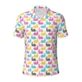 thumbnail image 2 of Daiia Colorful Rabbit Pattern Men’s Polo Shirts,Solid Deck Shirt,Classic Fit, Breathable Cotton Polo for Casual and Sport Wear-4X-Large, 2 of 7