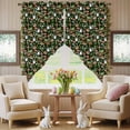 thumbnail image 5 of Swag Curtains Valances for Windows, Tropical Short Kitchen Window Curtains Over Sink, Frog Bread Mushroom Coffee Print Cafe Curtains Panel Set Of 2,Rod Pocket, 36 Inches Length Dark Green, 5 of 9