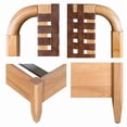 thumbnail image 6 of Queen Woven Faux Leather Bed - Mid-Century Modern Design, Caramel Maple Wood Frame, 64" Wide, Bedroom Furniture. Includes Slats, Requires Box Spring., 6 of 10