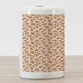 thumbnail image 3 of Autumn Ceramic Toothbrush Holder, Oak Poplar Beech Maple Aspen and Horse Chestnut Leaves, Decorative Versatile Countertop for Bathroom, 4.5" X 2.7", Champagne Dark Salmon, 3 of 4