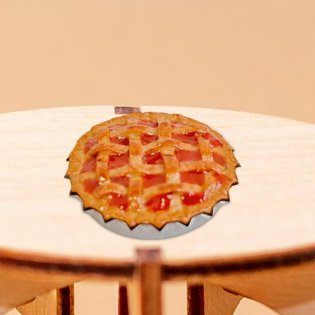 Decoración de casa de muñecas 1/6 1/12 Applepie Hugo Pastel de manzana en miniatura Rojo