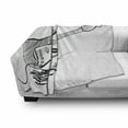 thumbnail image 3 of Guitar Soft Flannel Fleece Throw Blanket, Hand Drawn Style Electric Guitar on White Backdrop Rock Music Accords Sketch Art, Cozy Plush for Indoor and Outdoor Use, 50" x 60", Black White, by Ambesonne, 3 of 6