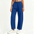 thumbnail image 5 of Riecok Barrel Leg Sweatpants Women Elastic High Waist Fleece Pants Pull on Wide Leg Sweat Pant Workout Winter Trouser with Pockets Navy 2XL, 5 of 8