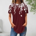 thumbnail image 1 of Blouses pour Femmes, Mode Féminine Vendue Manches Courtes Blouse Col Rond Hauts Décontractés, 1 of 3