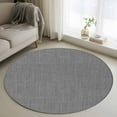 thumbnail image 2 of Vintage Dark Gray Round Rug 4ft Area Rug Washable Soft Non-Slip 4' Circle Low Pile Rugs Farmhouse Retro Solid Color Linen Texture Carpet for Bedroom Living Room Entryway Home Office Dining Room, 2 of 8