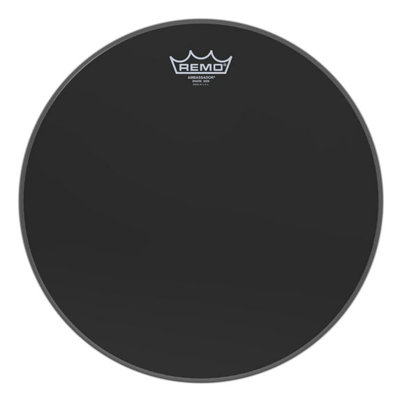 REMO 14" Ambassador Ebony NO COLLAR SNARE