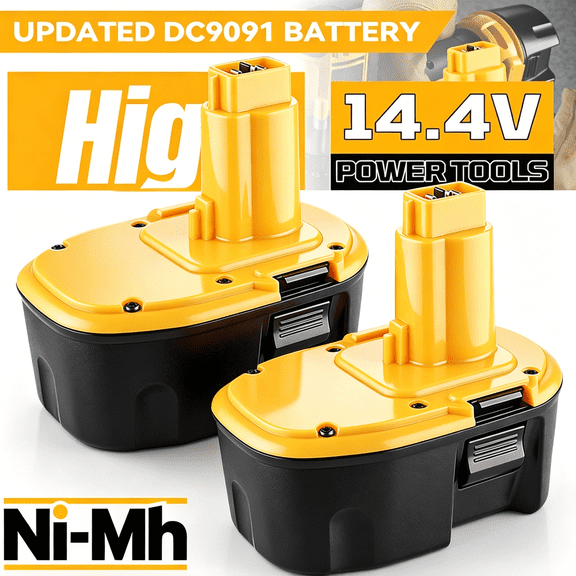 2 Packs 14.4 Volt 4800mAh Ni-Mh DC9091 Battery Replacement for Dewelt 14.4V DW9094 DW9091 DC9094 DE9091 DE9092 DE9038
