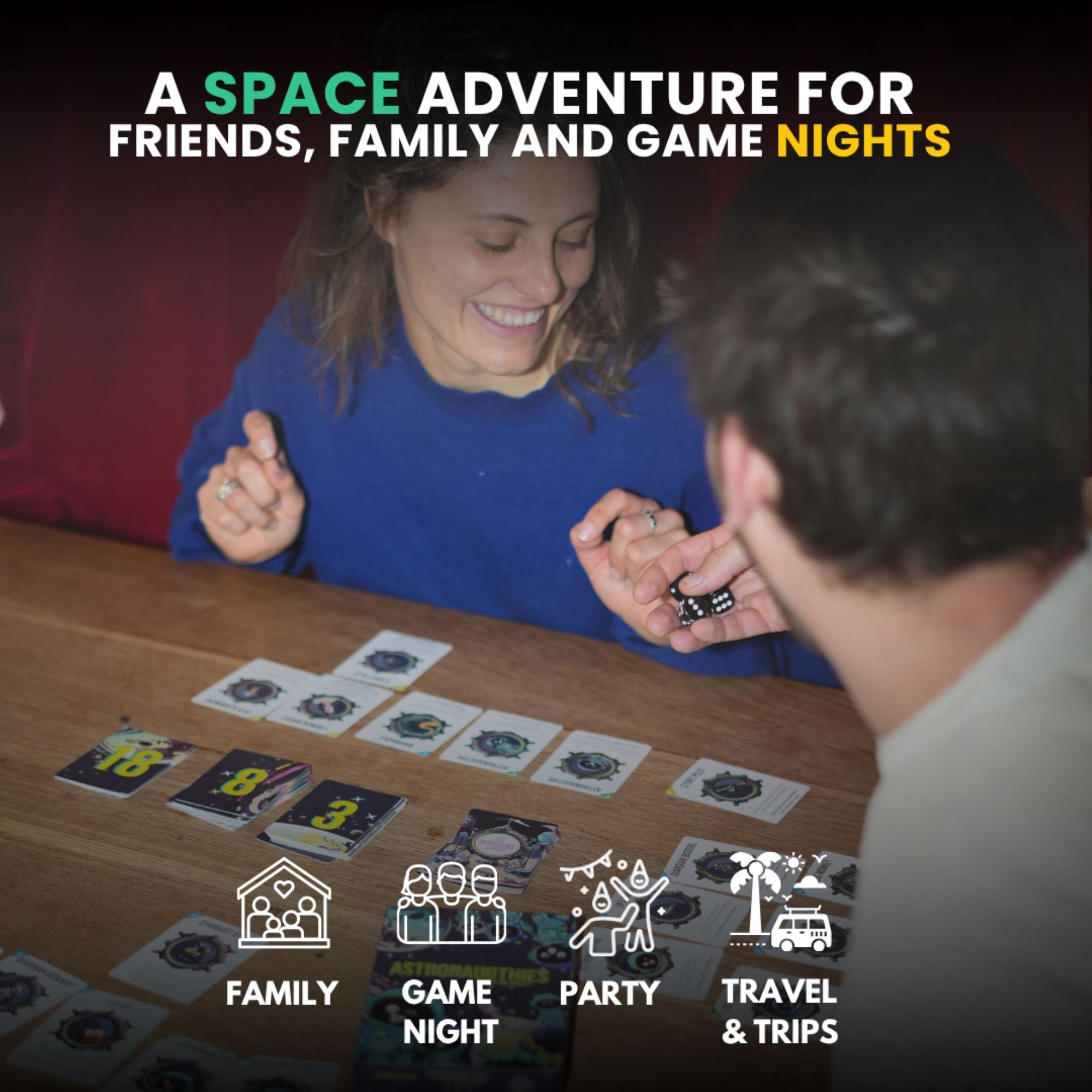 Astronaughties: Family Dice Game for Ages 7+, Exciting Space Adventure from Asmodee