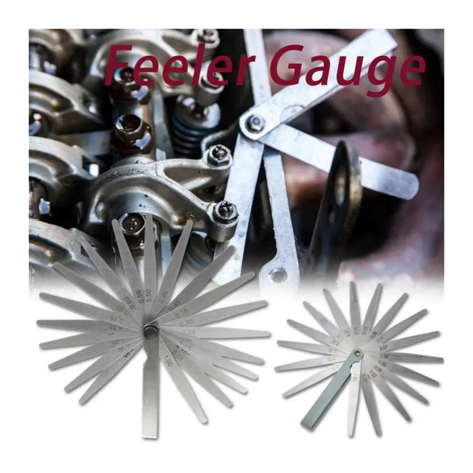 17 Blades Feeler Gauge Thickness Gauges Measurment Tool Gap Wedge for Engine Valve Adjustment 0.02-1mm Percision Measuring Tools ,Corrosion-Resistant