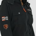 thumbnail image 5 of Women's WEAR by Erin Andrews  Black Chicago Bears Tri-Blend Patch Pocket Cropped Full-Zip Bomber Hoodie Jacket, 5 of 5