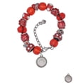 thumbnail image 2 of Delight Jewelry Stainless Steel Disc Nevertheless She Persisted Red Paw Print Bead Bracelet, 7"+2", 2 of 4