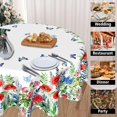 thumbnail image 4 of Spring Floral Tablecloth Watercolor Flower Butterfly Round Tablecloth 60 Inch Green Leaves Farmhouse Decorative Table Cover for Picnic Party Dining Table Living Room Kitchen Decor, 4 of 6
