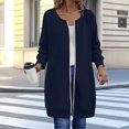 thumbnail image 2 of Chbgutlmr Sweatshirt for Women Crewneck Full Zipper Long Sweatshirts Slim Casual Hoodless Solid Color Outwear Jackets Pockets, 2 of 4