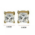 thumbnail image 3 of K-KED 1Pc CZ Clear Square Magnetic Clip-On Stud Earrings Men Women﻿Non-piercing -Black 8mm, 3 of 9