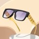 thumbnail image 1 of Gafas de sol de moda europea y americana para mujer, gafas de sol Punk de lujo para hombre, collar dorado grande, Hip Hop, 1 of 5