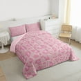 thumbnail image 3 of jejeloiu Leopard Print Texture Bedding Comforter Set,Modern Abstract Geometric Twin Comforter Sets,Pink Cheetah Pattern Bedding Set For Girl,Microfiber Bedroom Decor Reversible,2-Piece, 3 of 8