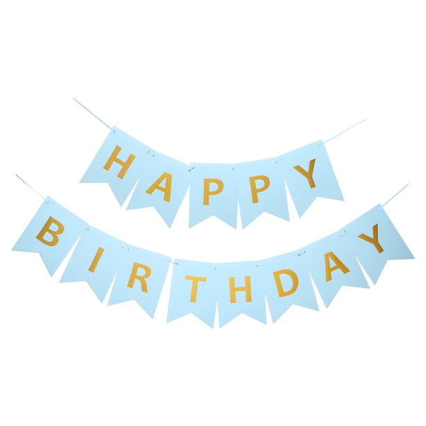 Pancarta de Feliz Cumpleaños de 6.7 x 4.7 Pulgadas para Decoraciones de Fiesta, Azul