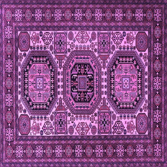 Ahgly Company Indoor Square Persian Purple Traditional Area Rugs, 6' Square