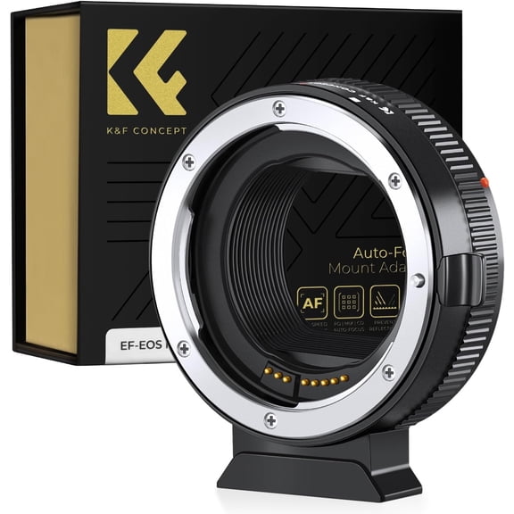 K&F CONCEPT EF to EOS R Adapter, Auto Focus Lens Mount Adapter for Canon EF EF-S Lens and Canon EOS R Mount Cameras