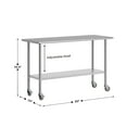 thumbnail image 4 of Flash Furniture Portable Prep and Work Table with NSF Certified 18 Gauge Stainless Steel Top Shelf, Galvanized Steel Undershelf and 4 Casters with 2 Locking, 4 of 9