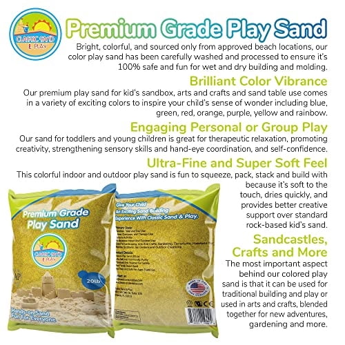 Arena Clásica de Juego de Color Amarillo Arena y Juego, Bolsa de 20 lb., Natural y No Tóxi CLASSIC SAND & PLAY CLASSIC SAND & PLAY