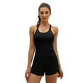 thumbnail image 1 of Charmo Women's Scoop Neck Ribbed Tank Tops Slim Straps Cropped Tops Built in Bra, 1 of 5