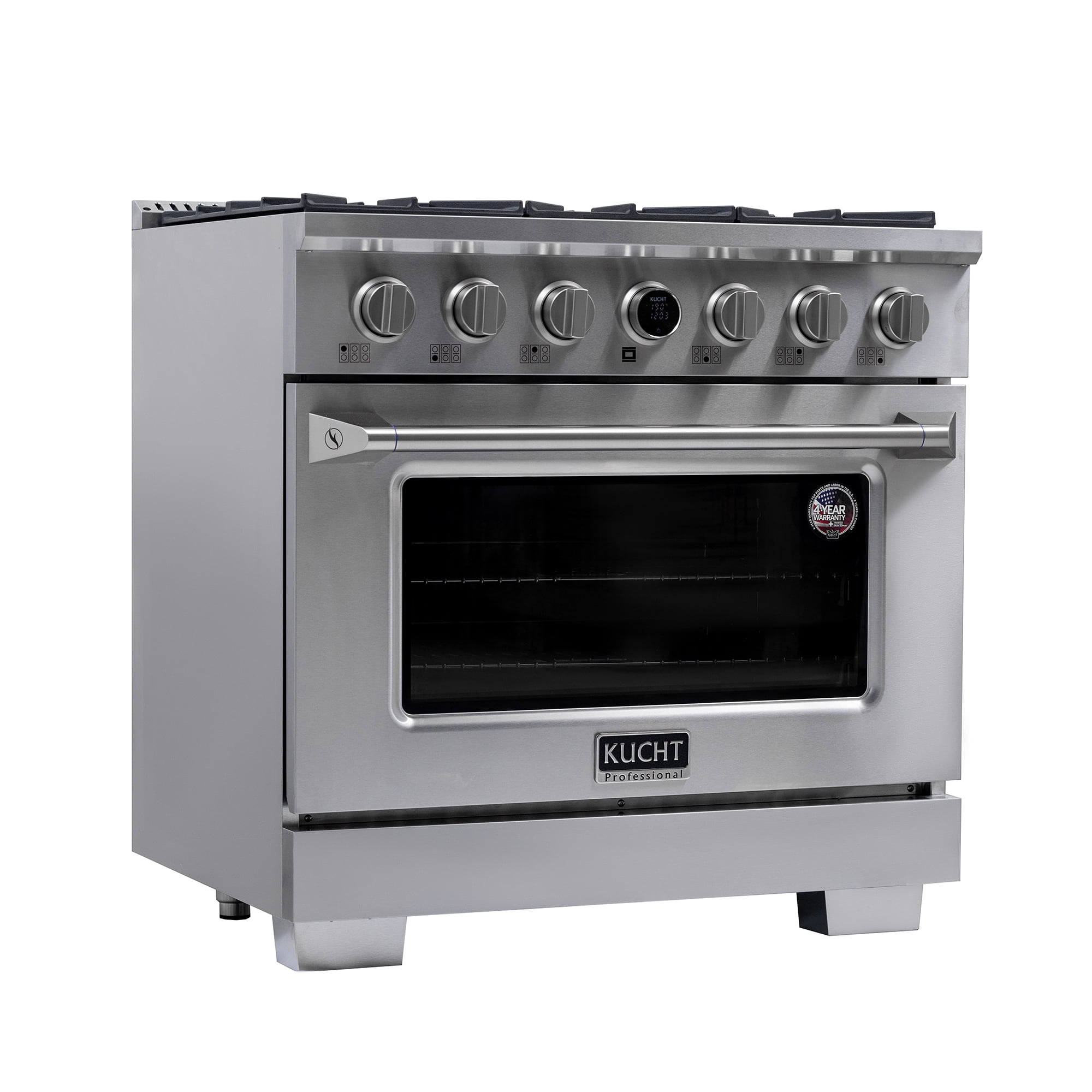 36 in. 5.2 cu. ft. Dual Fuel Range for Natural Gas + Under Cabinet Range Hood
