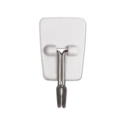 General Purpose Wire Hooks Small, 0.5 lb Cap, White, 3 Hooks and 6 Strips/Pack