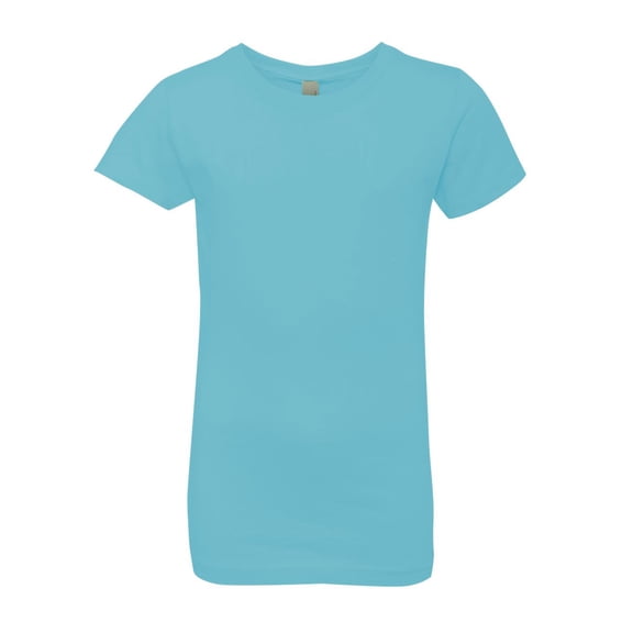Next Level Girls’ Cotton Princess Short T-Shirt Soft Crewneck Tee Shirts (Cancun, S)