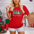 thumbnail image 2 of Tiweut Plus Size Tree Tshirt Womens Merry Graphic Tee Bright Short Sleeve,Red, 2 of 4