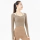 thumbnail image 4 of Camisas de Yoga de manga larga para mujer, camiseta holgada, Top corto, ropa deportiva para gimnasio, ropa deportiva, ropa de entrenamiento para mujer, 4 of 5