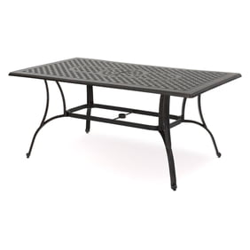 Ulax Furniture Outdoor Patio Rectangular Slatted Dining Table With Umbrella Hole Classic Black Walmart Com Walmart Com