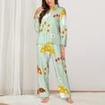 thumbnail image 3 of Disketp Pajamas Set Long Sleeve Sleepwear Womens Button Down Nightwear Pj Sets-Mushroom Bee, 3 of 9