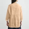 thumbnail image 5 of Women's Fashion Casual Three-Quarter Sleeve Lace V-Neck Pullover Shirt, Elegant Blouse, Spring Summer Top for Women,Complexion,L, 5 of 5