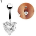 thumbnail image 3 of HEVIRGO Women Navel Belly Ring Rhinestone Button Bar Heart Star Body Piercing Jewelry,Purple, 3 of 10